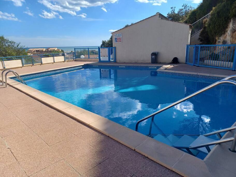 Plain-Pied, Terrasse, Piscine, Pleine Vue Mer, Plage A 6' A Pied, Parking, Wifi Fleury  Exterior photo